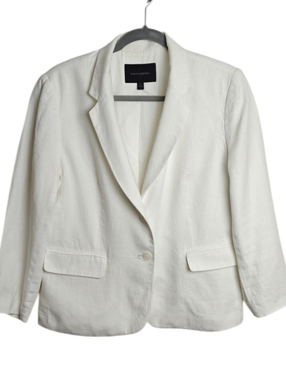 Banana Republic White 100% Linen Blazer Size 12